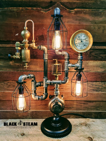 Antique Steam Gauge Lamp 1802